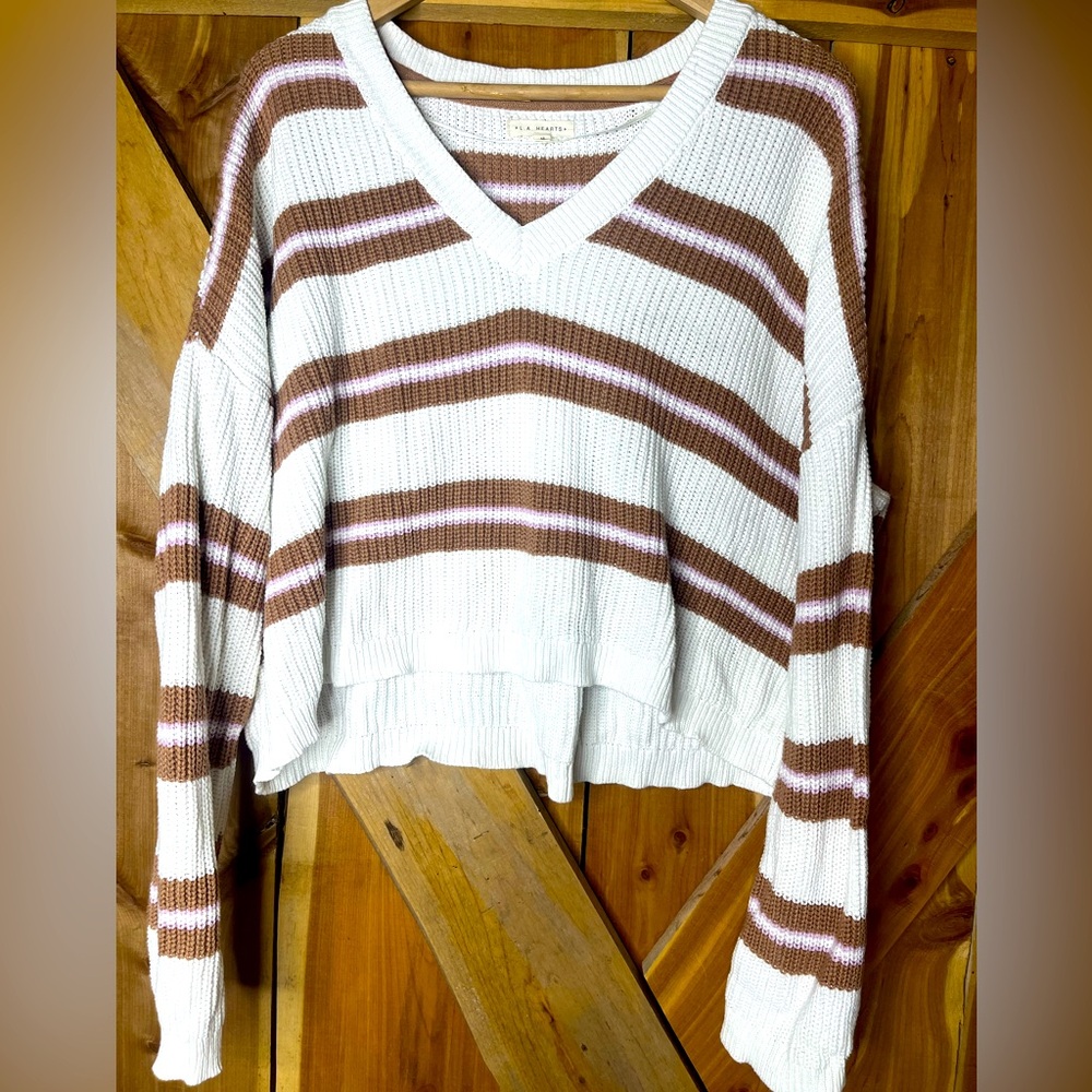 L.A. Hearts Women's Cropped‎ Sweater V Neck size medium